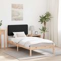 vidaXL Rám postele s čalúneným čelom Čierna 90 x 200 cm
