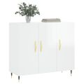 vidaXL Komoda vysoký lesk biela 90x34x80 cm kompozitné drevo