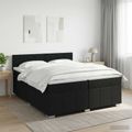 vidaXL Posteľ boxspring s matracom Čierna 200 x 200 cm Látka