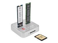 Dokovacia stanica SSD - oddielov: 2 - M.2 - M.2 NVMe Card - USB 3.2 (Gen 2) - strieborná