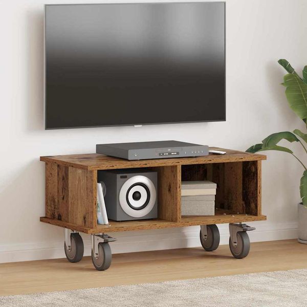 vidaXL TV stolík Staré drevo 68,5 x 35 x 35 cm Kompozitné drevo