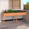 vidaXL Kvetináč s vložkou hnedý 203x53x76 cm jedľový masív