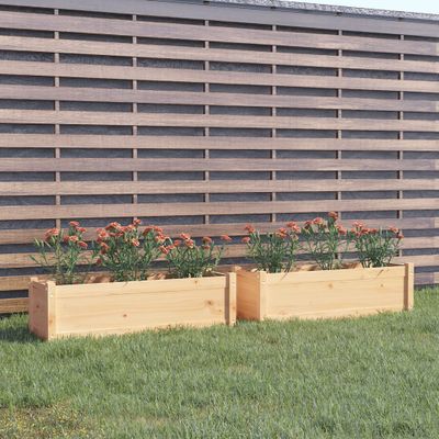 vidaXL Záhradné kvetináče 2 ks 100x31x31 cm, borovicový masív