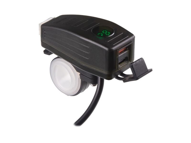 Nabíjačka USB STU 34707 s voltmetrom na motocykel