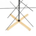 vidaXL Kovový vianočný stromček s drevenou základňou čierny 150 cm