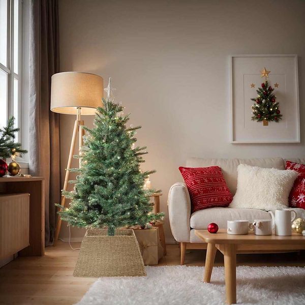 vidaXL Okrúžok na vianočný stromček Hnedá 70 x 70 x 28 cm Morská tráva