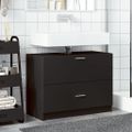 vidaXL Skrinka pod umývadlo čierna 78x37x59 cm kompozitné drevo