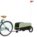 vidaXL Vozík za bicykel, čierno zelený 30 kg, železo