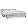vidaXL Box Spring Posteľ s matracom Svetlosivá 180x220 cm Zamat