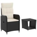 vidaXL Záhradný lounge set 2 ks Čierna a krémová biela