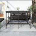 vidaXL Záhradný stolík sivý 159,5x82,5x110 cm borovicový masív
