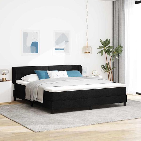 vidaXL Posteľ s pružinovým rámom Čierna 180 x 200 cm látka