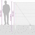 vidaXL Hexagonálny plot s stĺpom 50 x 1,6 m PVC potiahnutá oceľ Sivá