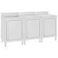 vidaXL Gastro kuchynský drez so skrinkou 180x60x96 cm nehrdzavejúca oceľ