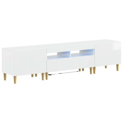 vidaXL 5-dielny LED TV kabinet Biela s vysokým leskom Kompozitné drevo