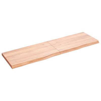 vidaXL Nástenná polica bledohnedá 140x40x(2-4) cm ošetrený masívny dub