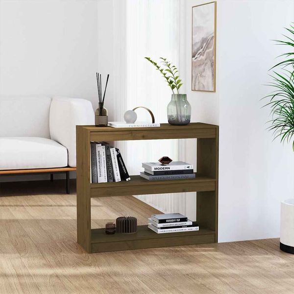 vidaXL Knižnica/deliaca stena medová 80x30x71,5 cm masívna borovica