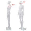 vidaXL Dámska figurína, sklenený podstavec, lesklá biela 175 cm