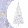 vidaXL Umelý vianočný stromček s 300 LED-i Biela 180 cm PVC a oceľ