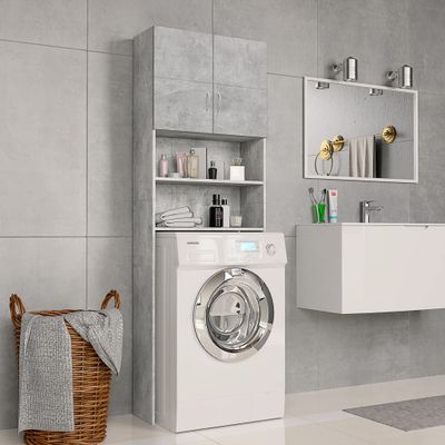 vidaXL Skrinka na práčku, betónovo sivá 64x25,5x190cm kompozitné drevo