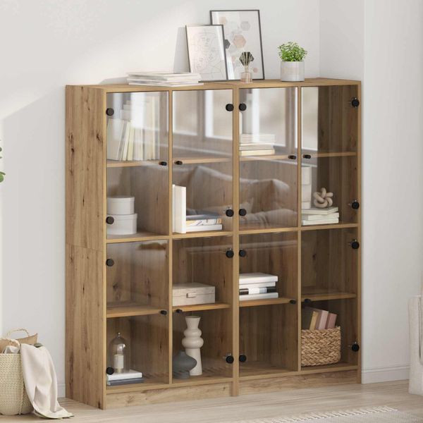 vidaXL Highboard 2 pcs Remeselný dub 68 x 37 x 142 cm Kompozitné drevo