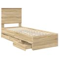 vidaXL Rám postele Sonoma dub 75 x 190 cm Inžinierske drevo