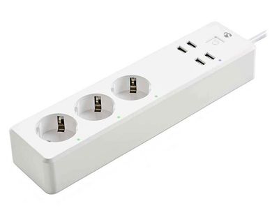 NEDIS Wi-Fi chytrový predlúžovací prívod/ 3x zásuvka typu F/ 16A/ 4x USB/ 1,8m/ Android/ iOS/ Nedis® SmartLife/ biela Kabel, predlúžovací, napájací, pre chytrový dom, 3× Schuko zásuvka (typ F), 4× USB, Wi-Fi, 1,8m, Android, iOS, Nedis SmartLife, biela