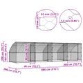vidaXL Psí kennel 4 ks Strieborná 8 x 2 x 2 m Pozinkovaná oceľ