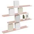 vidaXL Závesná polica 4 ks Ružová 80 x 9 x 2,5 cm Oceľ