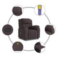 vidaXL Sklápacie masážne kreslo tmavohnedé látka