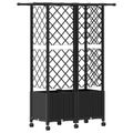 vidaXL Vyvýšený záhon s mriežkou a strechou Čierna 124 x 40 x 142 cm