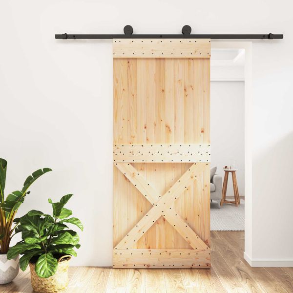 vidaXL Posuvné dvere Prírodná a čierna 90 x 210 cm