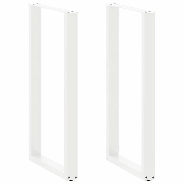vidaXL Nohy barového stola v tvare U, 2 ks, biele, 60 x (110-111) cm, oceľové
