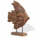vidaXL socha rýb Teak 40x12x57 cm