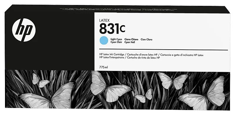 HP 831C ink. latex, 775 ml - svetlo azúrová