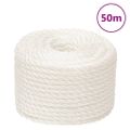 vidaXL Pracovné lano biele 14 mm 50 m polypropylén
