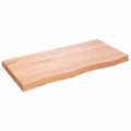 vidaXL Nástenná polica bledohnedá 100x50x(2-6) cm ošetrený masívny dub