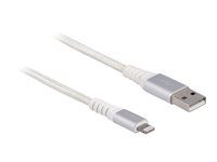 Kábel Lightning - USB s kolíkmi (samec) do Lightning s kolíkmi (samec) - 3 m - biela - okrúhly