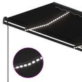 vidaXL Automatická markíza s LED a senzorom vetra 4,5x3,5m antracitová