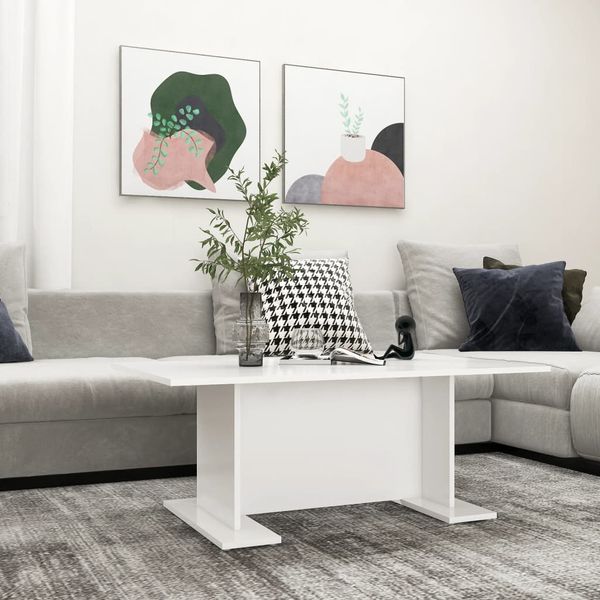 vidaXL Konferenčný stolík, biely 103,5x60x40 cm, kompozitné drevo