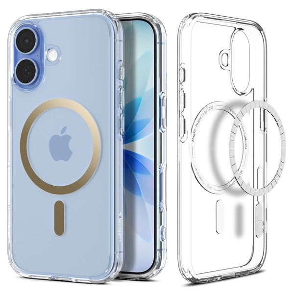 Puzdro Spigen Ultra Hybrid Mag Magsafe pre iPhone 17 číre/zlaté