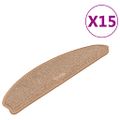 vidaXL Schodové rohože 15 ks 65x21x4 cm svetlohnedé polkruhové veľké