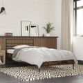 vidaXL Posteľný rám dymový dub 75x190 cm kompozitné drevo a kov