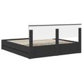 vidaXL Rám postele so zásuvkou Čierna 180 x 200 cm Inžinierske drevo