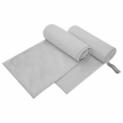 vidaXL Športové uteráky 2 pcs Sivá 200 x 100 cm Polyester a polyamid