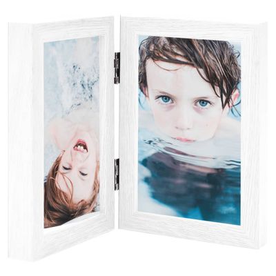 vidaXL Dvojitý fotorámik kolážový biely 2x(21x29,7 cm)
