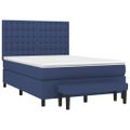 vidaXL Posteľný rám boxspring s matracom modrý 140x200 cm látka