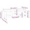 vidaXL TV stolík biely 150x30x50 cm spracované drevo