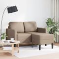 vidaXL 2-miestna pohovka s ležadlom v tvare L, cappuccino 125 cm, umelá koža