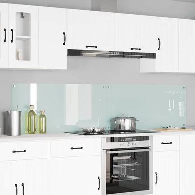 vidaXL Kuchynský obklad 2 pcs Biela 110 x 50 cm tvrdené sklo